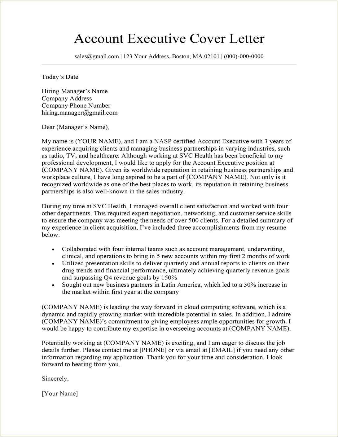 Radio Account Executive Job Description Resume