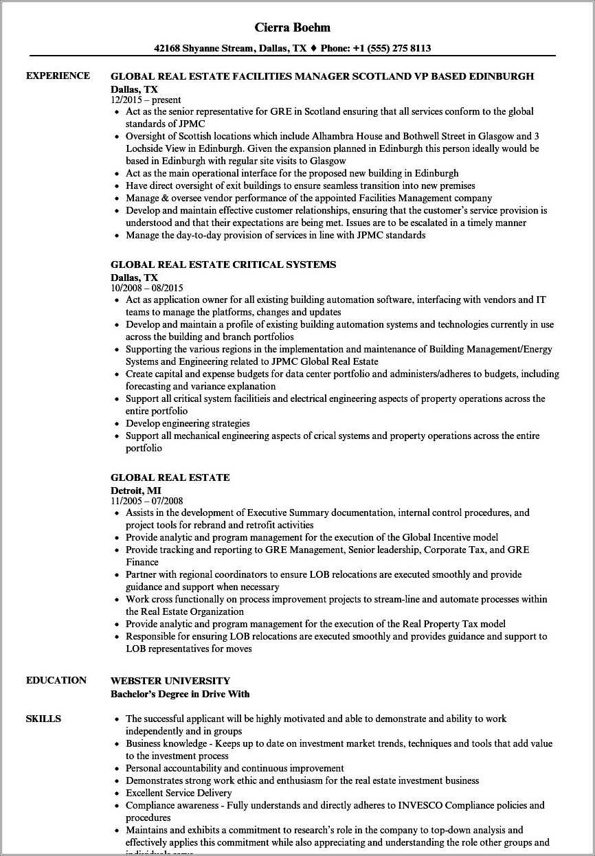 Real Estate Career Objective For Resume Resume Example Gallery