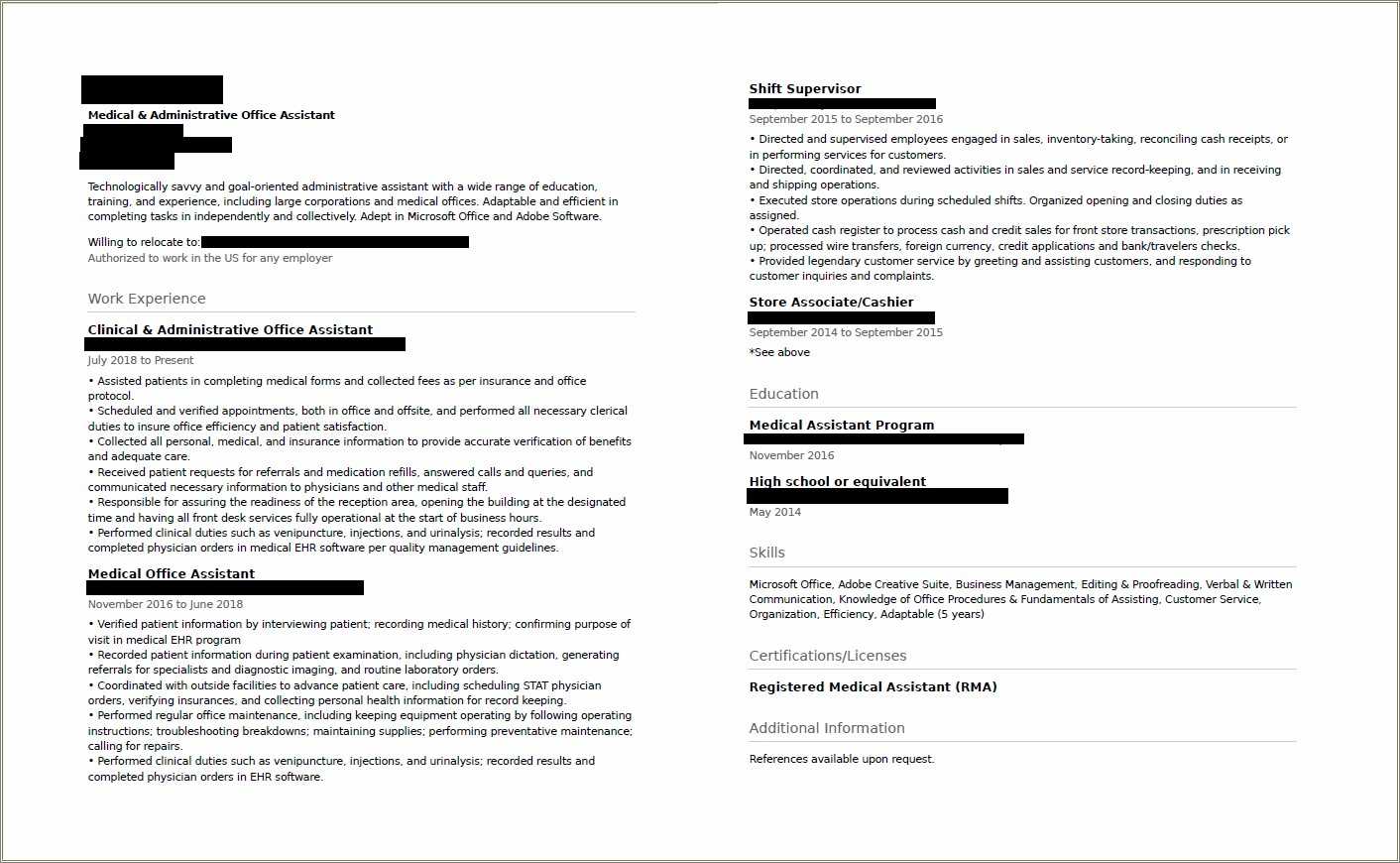 Reddit Administrative Assistant Resume Wit No Experience Resume