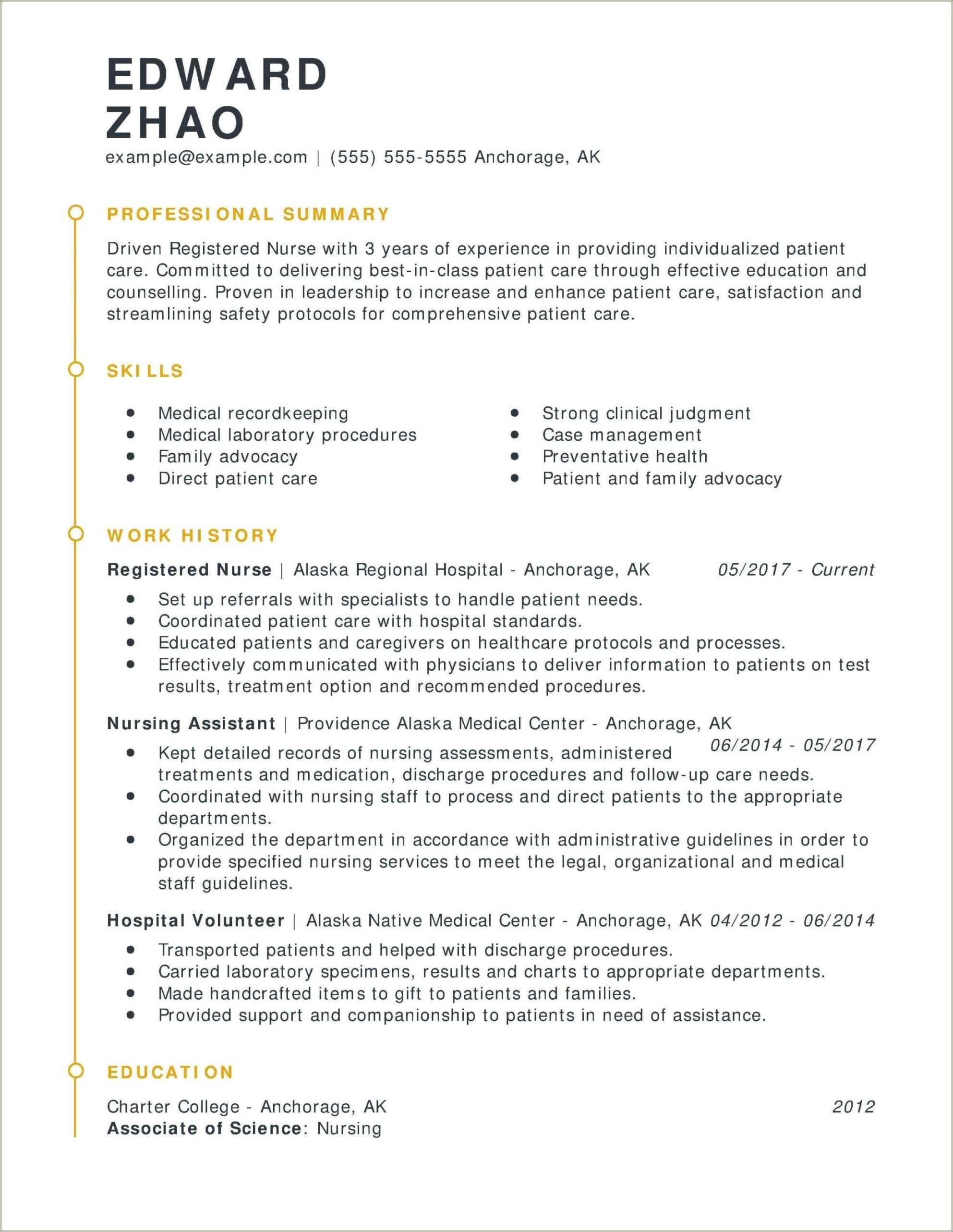 Registered Nurse Resume Examples 2017