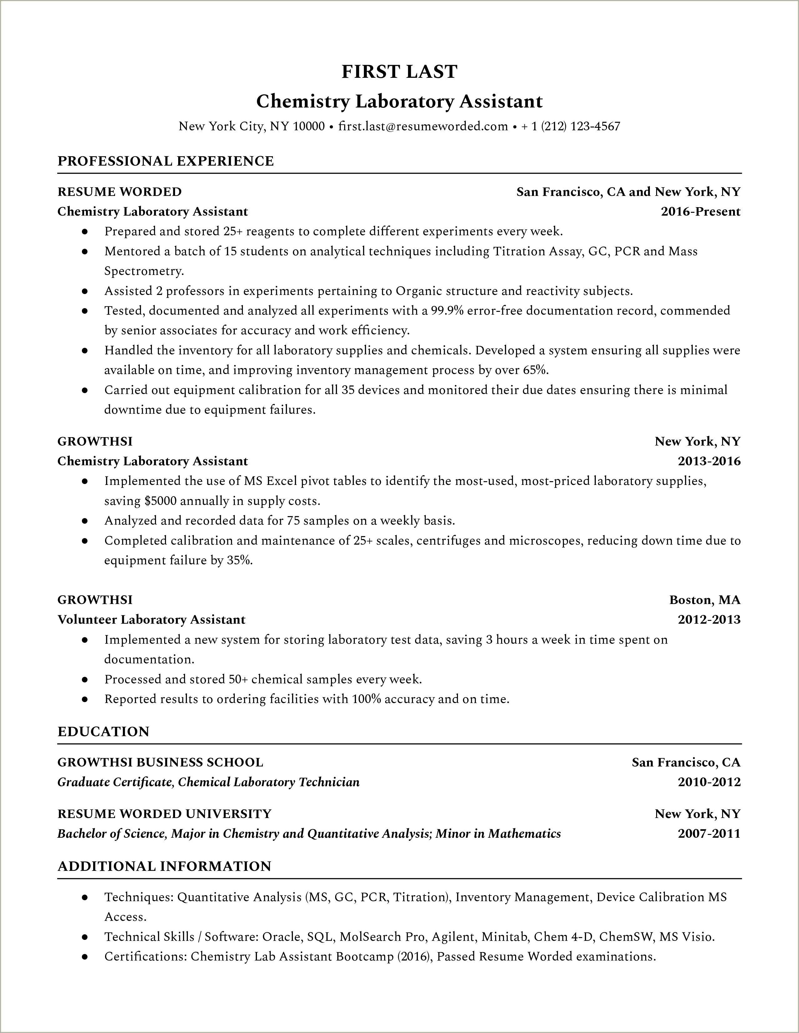 Relevent Skills And Knowledge Resume