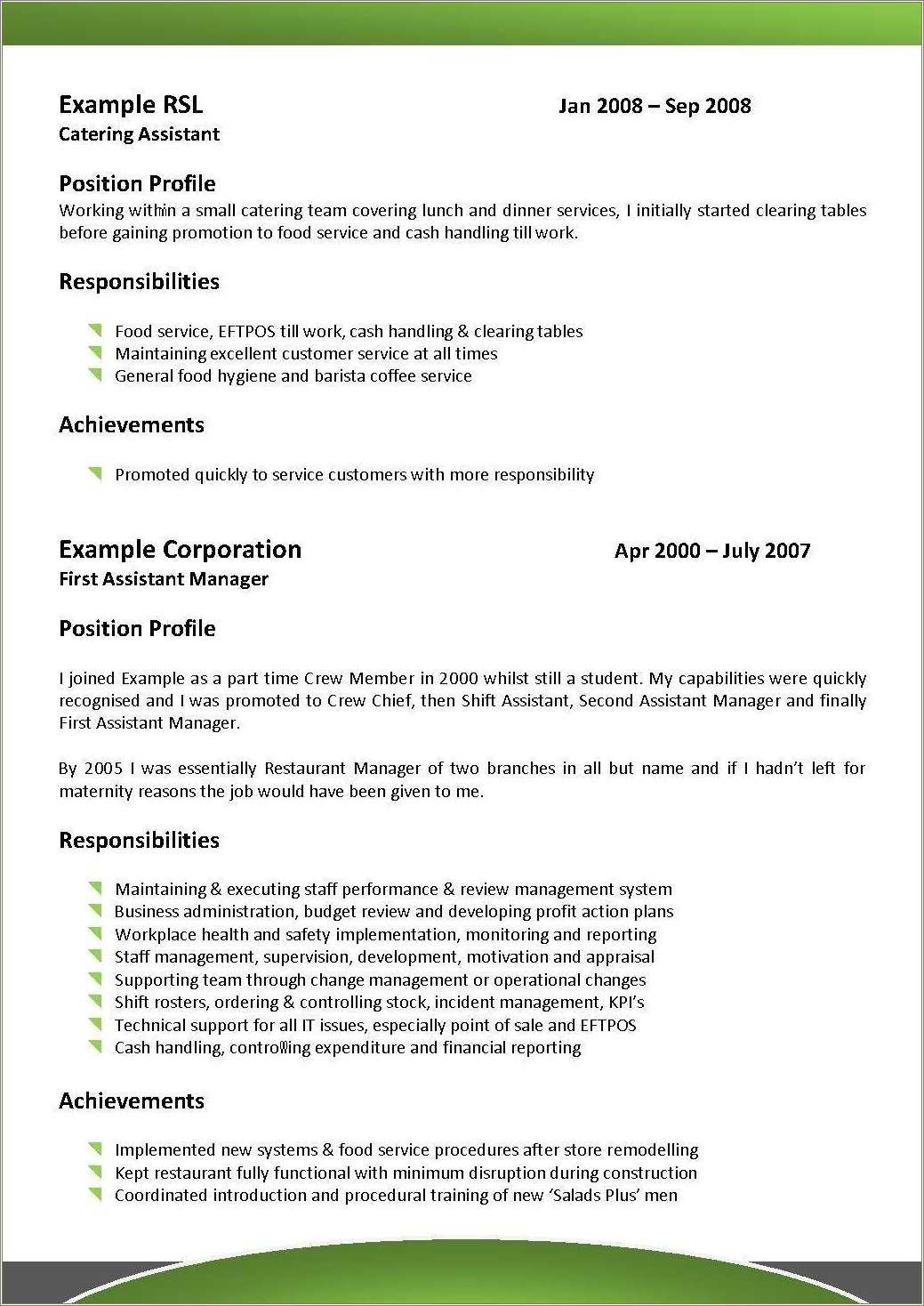 service manager chipotle resume