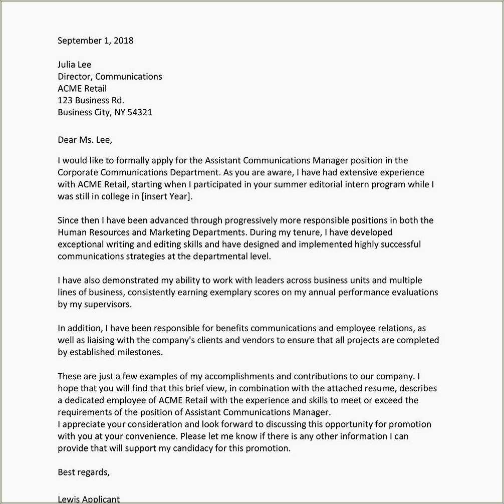Internal Resume Cover Letter Examples - Resume And Cover Letter For Internal Job Posting 