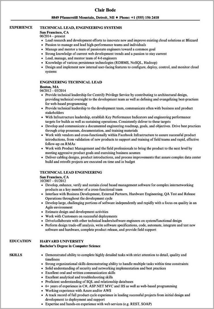 Resume Bullet Points For Project Manager Resume Example Gallery
