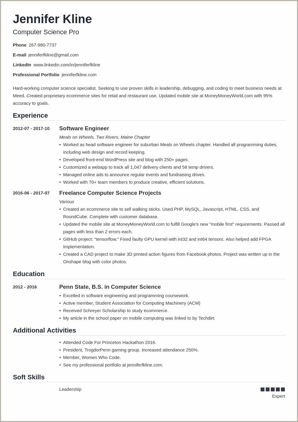 Sample Resumes Upenn Career Services Resume Example Gallery