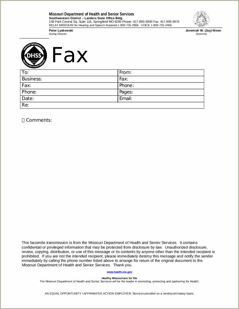 Resume Fax Cover Sheet Example