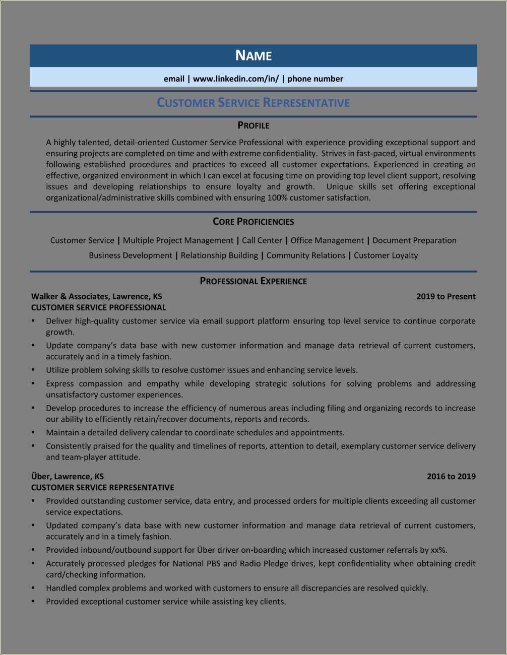 Resume For Customer Service Representatives Templates
