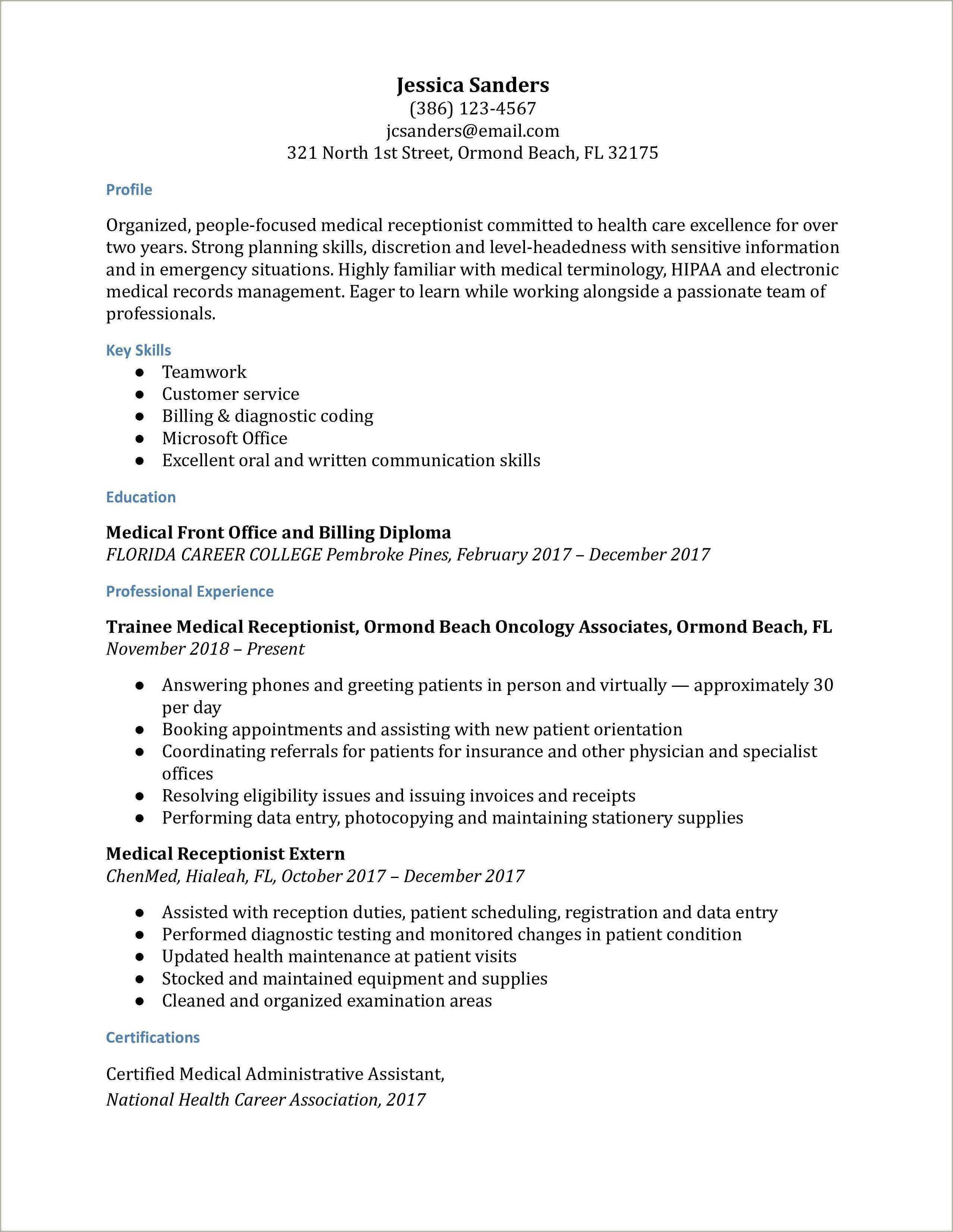 resume-for-medical-receptionist-with-no-experience-resume-example-gallery