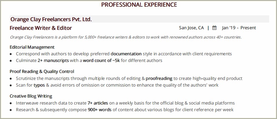 Resume For Mom Returning To Work