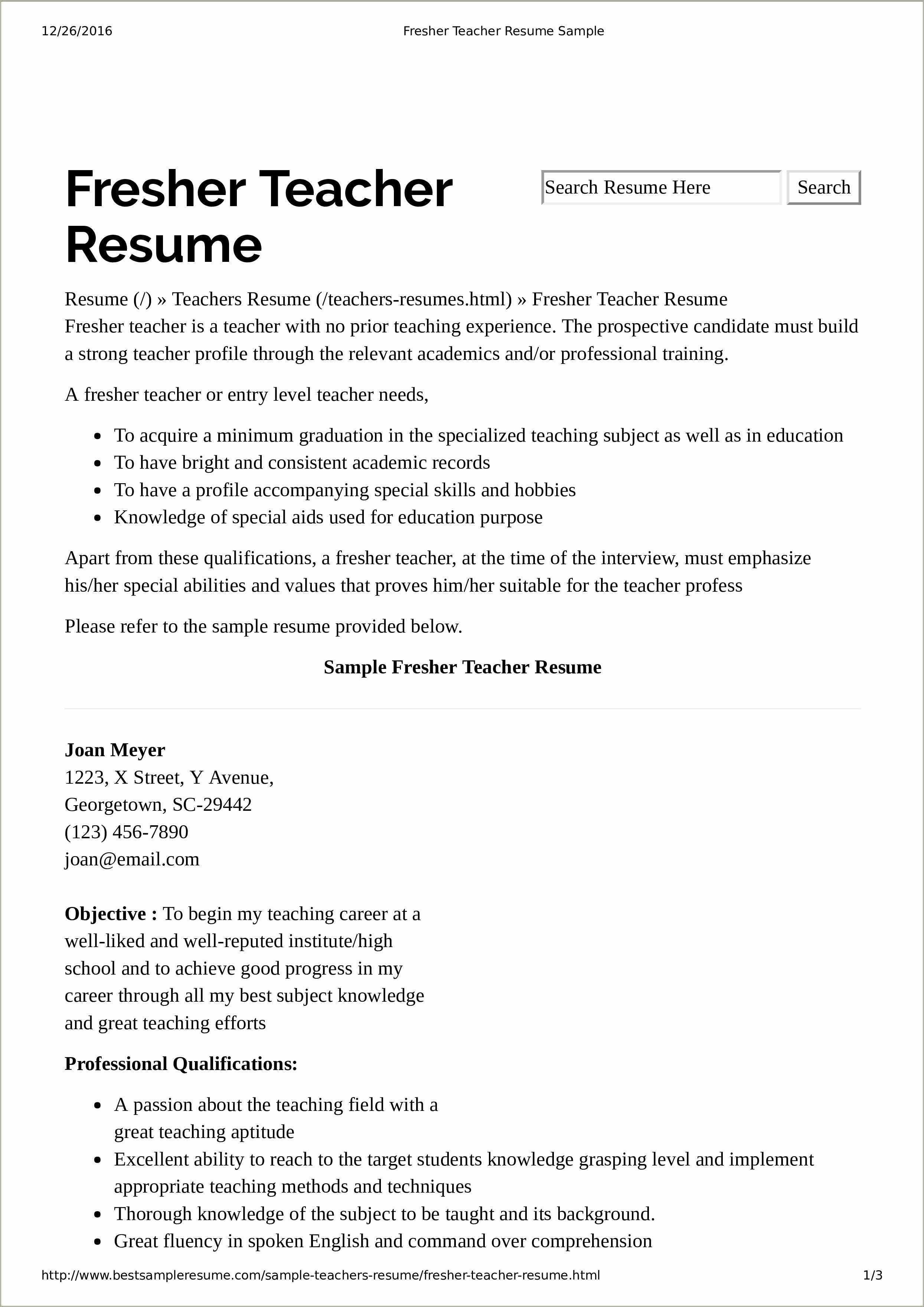 Resume For No Experience High School