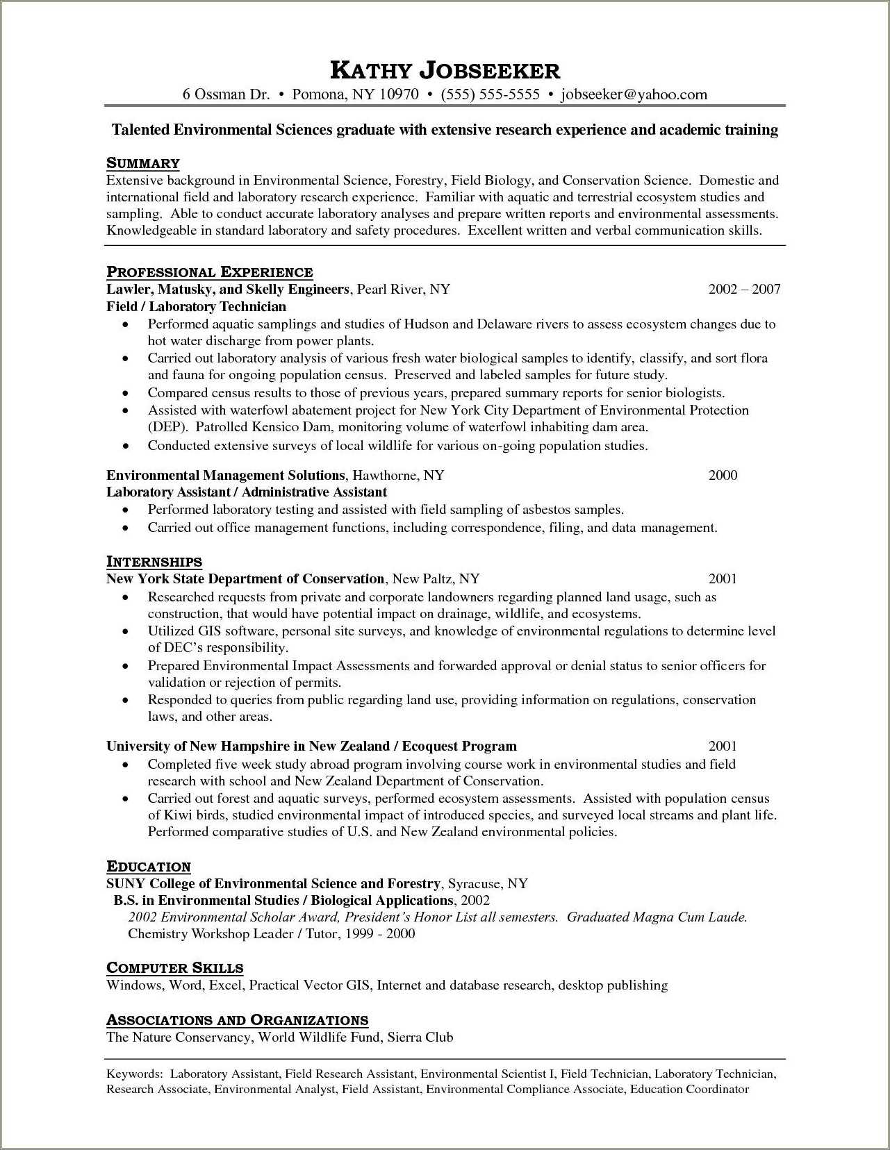 Resume Microsoft Computer Skills Examples