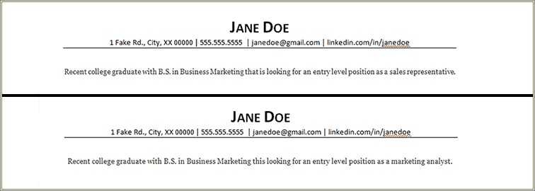 Resume Objective College On Resume