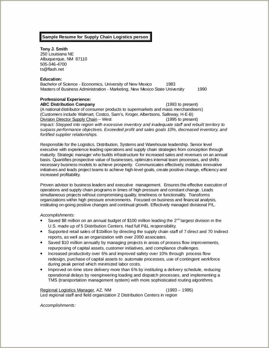 Resume Objective For A Company