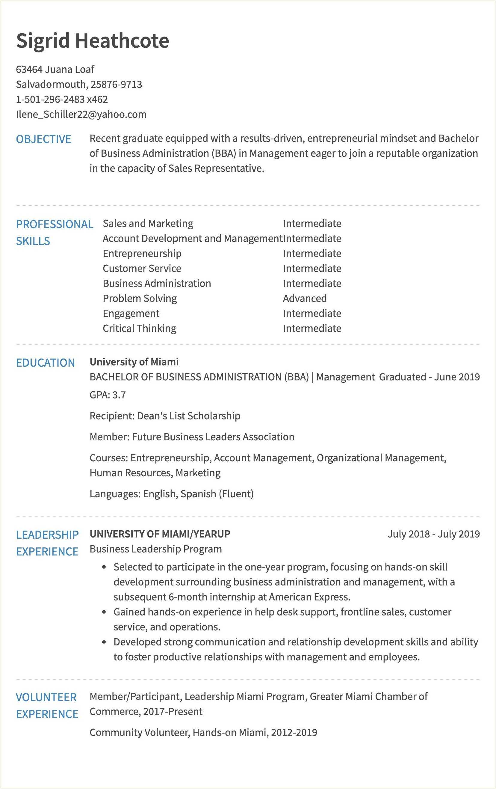 Resume Objective For Claims Representative