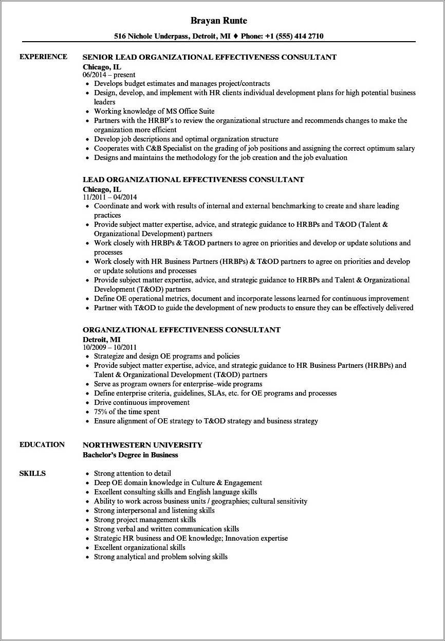problem solving example resume
