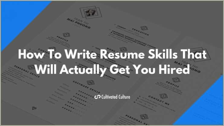 Resume Skills And Knowledge Examples