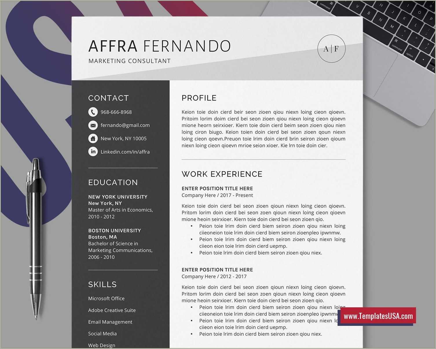 Resume Templates For Creative Jobs