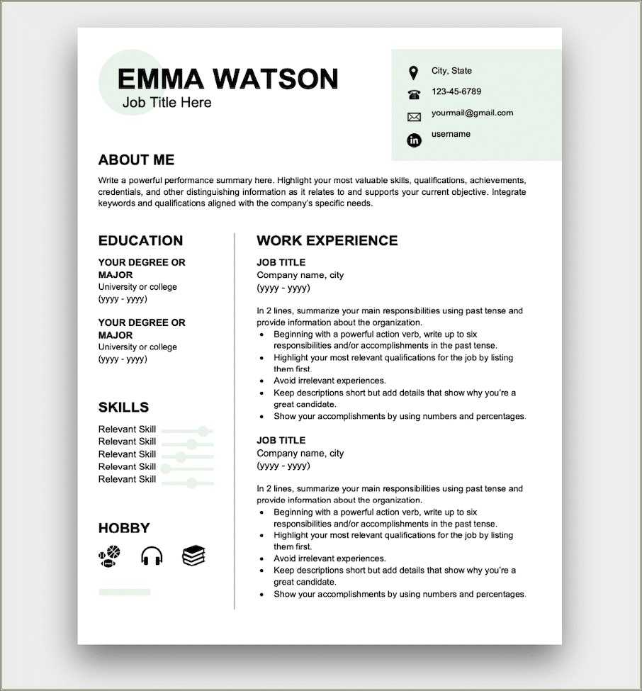 Resume Tips For First Job