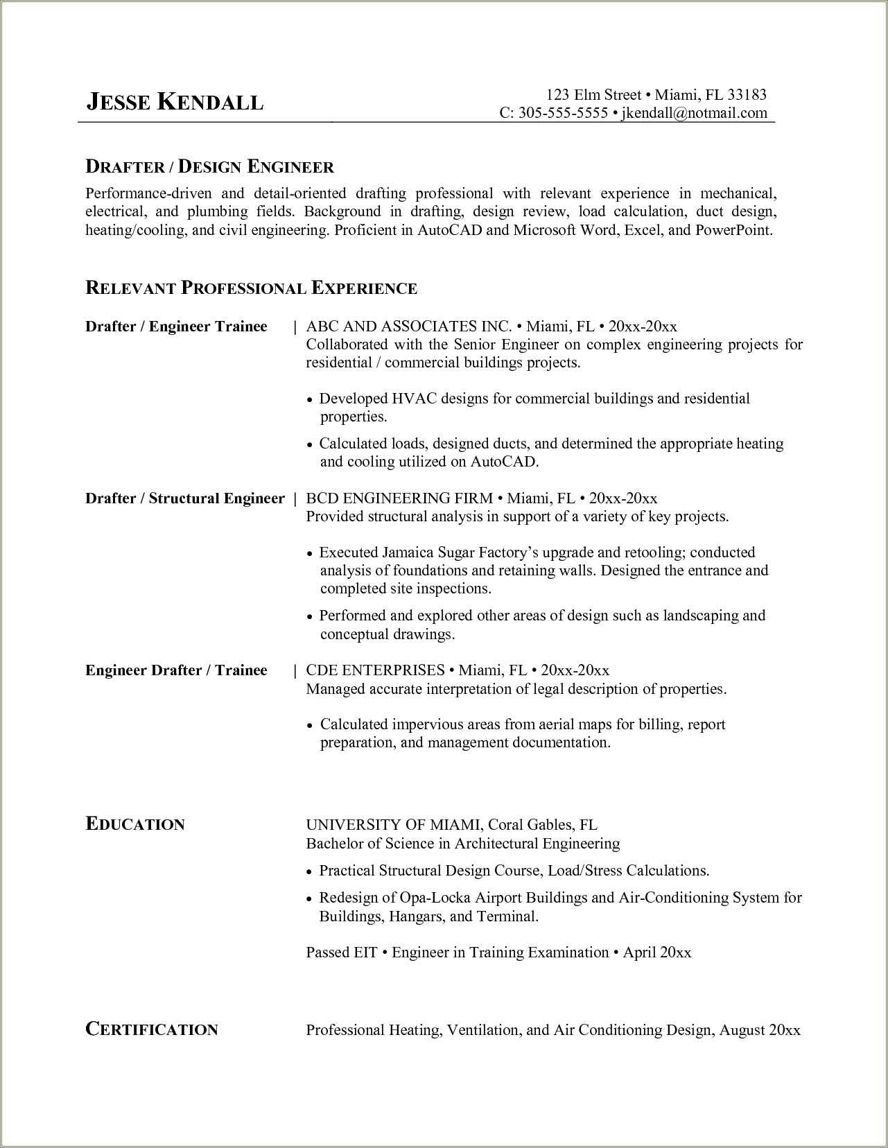 Entry Level Hvac Technician Resume Samples Resume Example Gallery