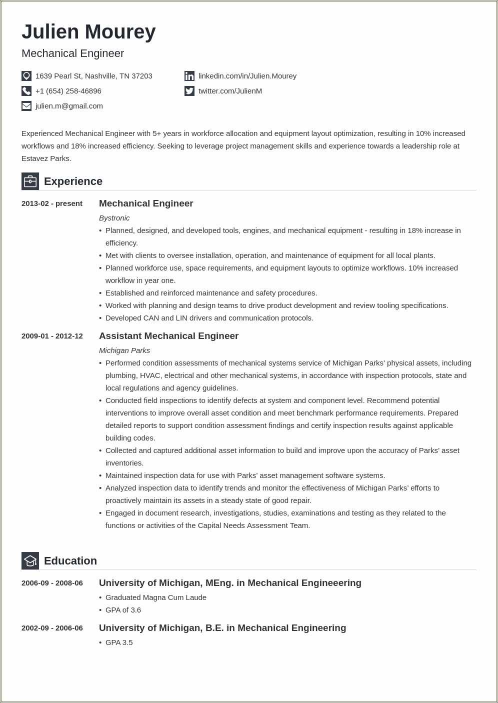 Sample Mechanical Engineer Resume Objective