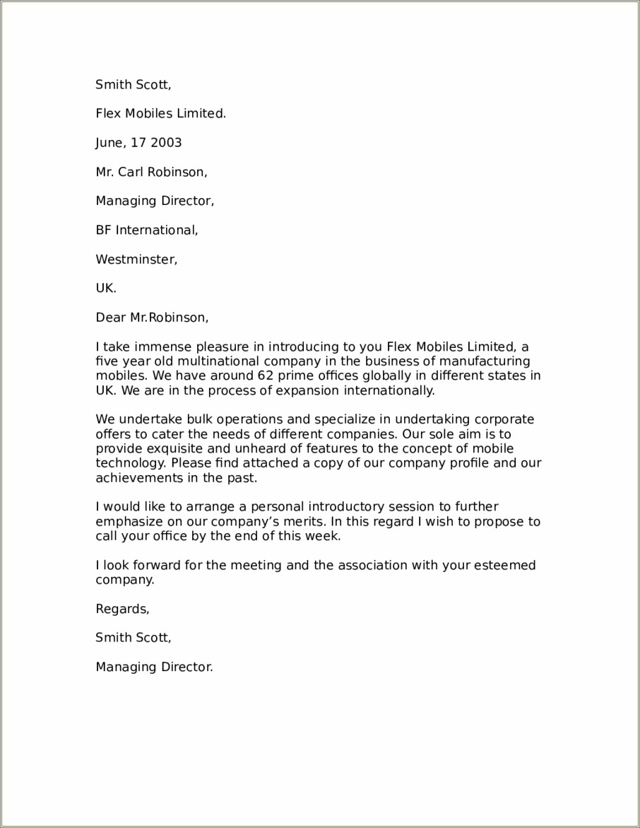 Sample Of Introduction Resume Letter - Sample Of Introduction Resume Letter