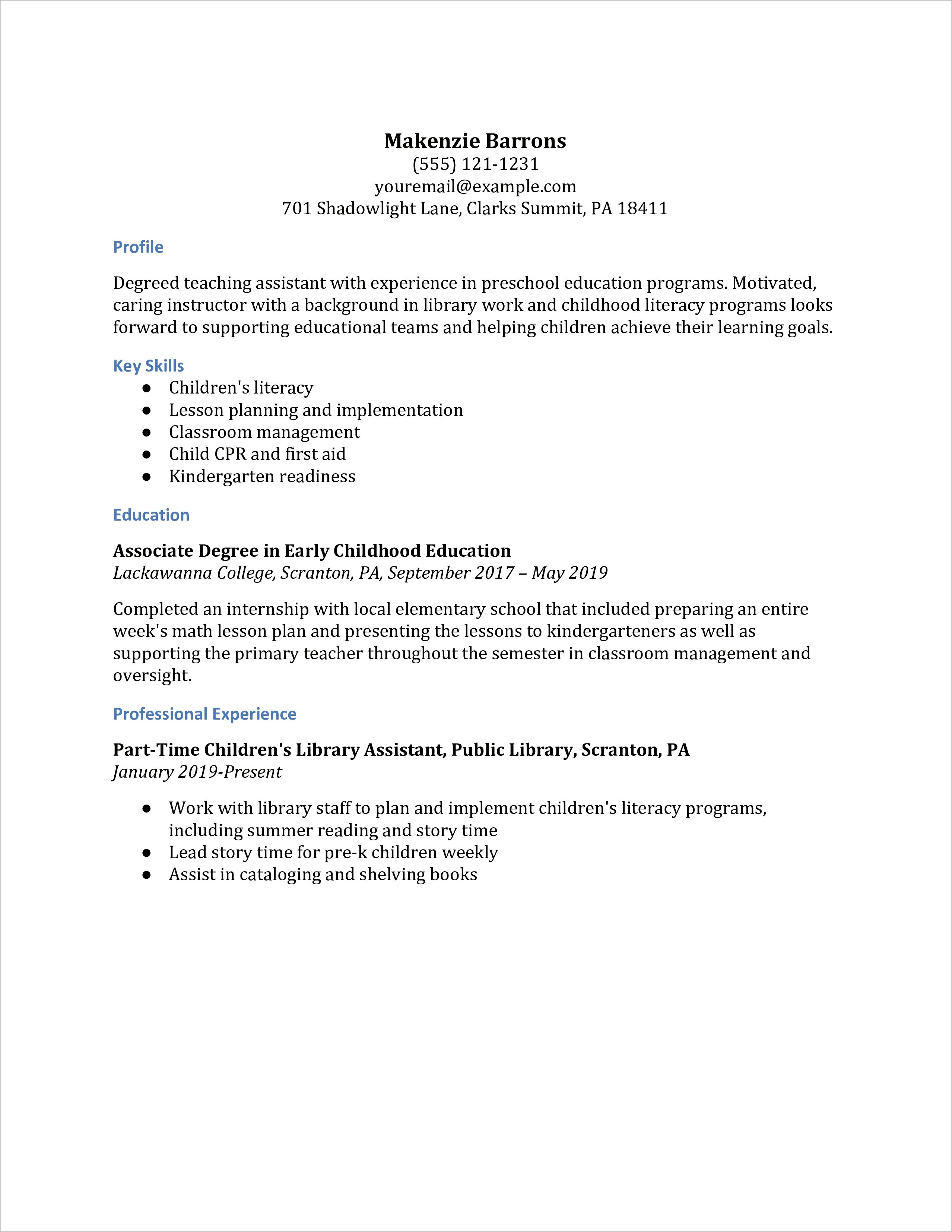 Sample Teacher Aide Resume Example Resume Example Gallery sample-teacher-aide-resume-example-resume-example-gallery