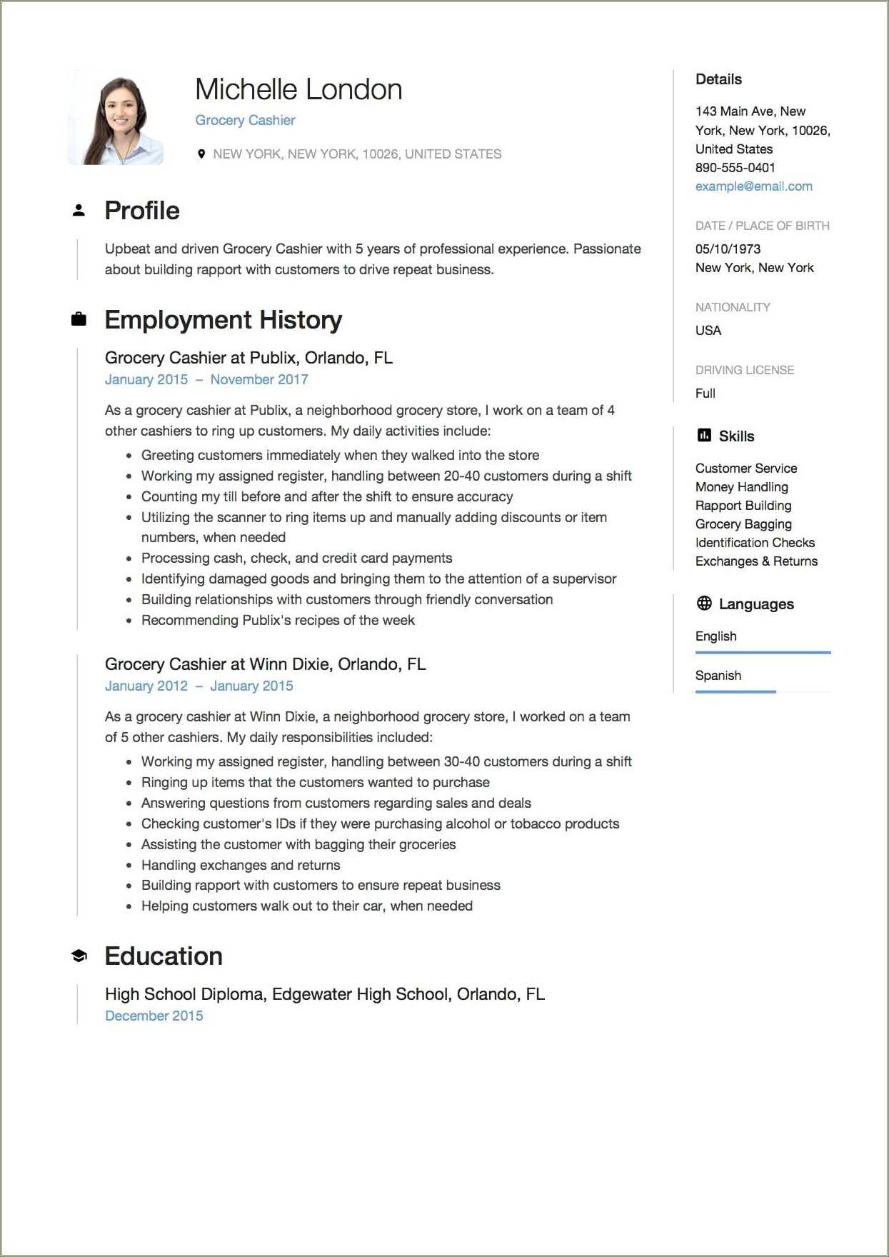 Sample Resume For Coles Supermarket Resume Example Gallery