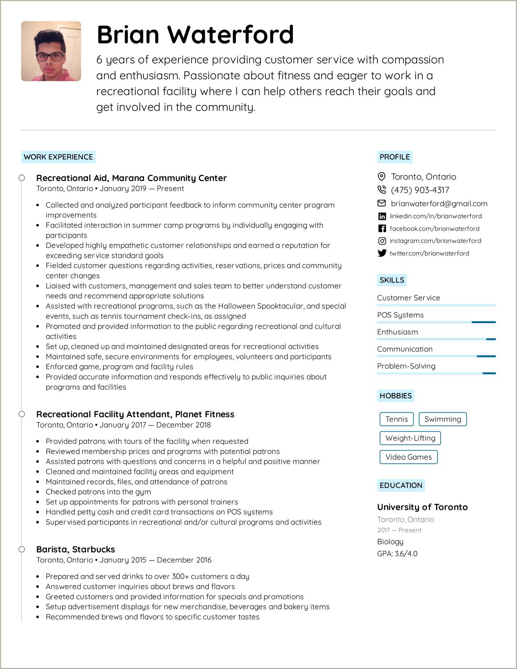 Sample Resume For Pool Attendant Resume Example Gallery