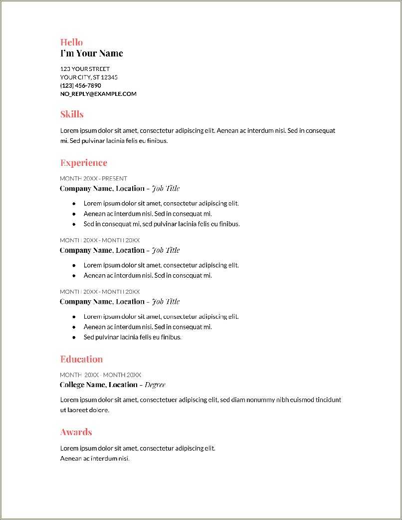 Sample Resume Format For Google Resume Example Gallery sample-resume-format-for-google-resume-example-gallery