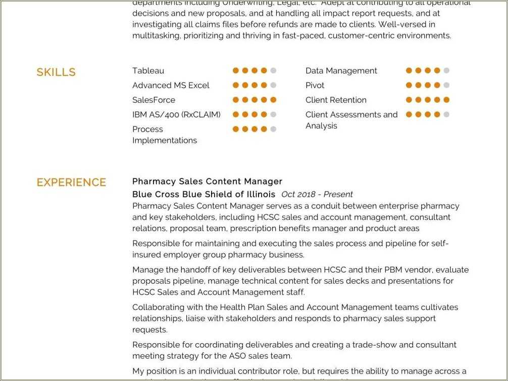 Sample Resume Hosptial Pharmaceutical Sales