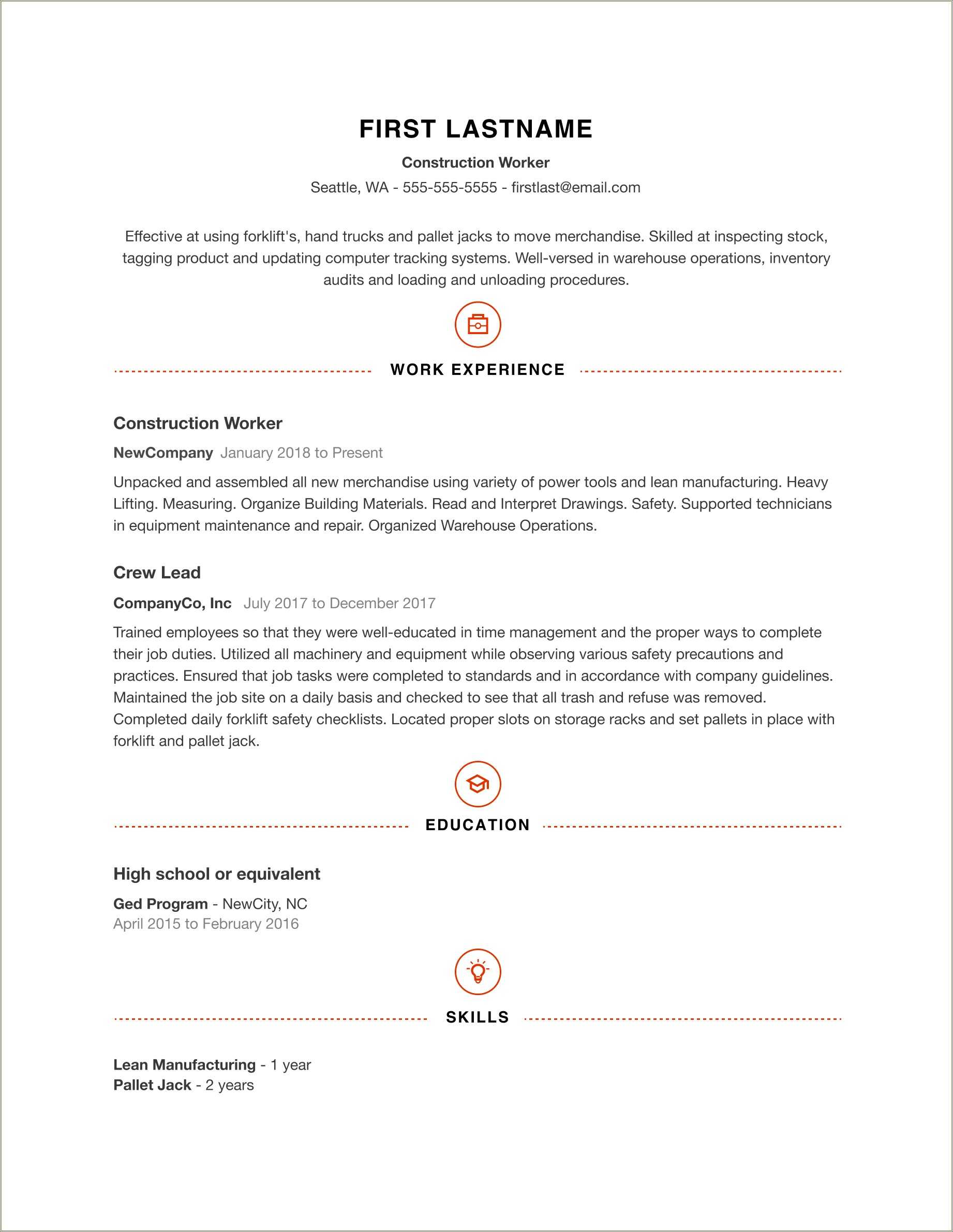 Sample Resume Long Work History