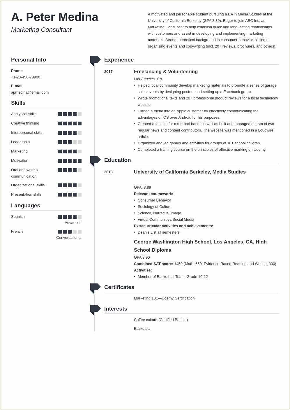 sample resume without college education