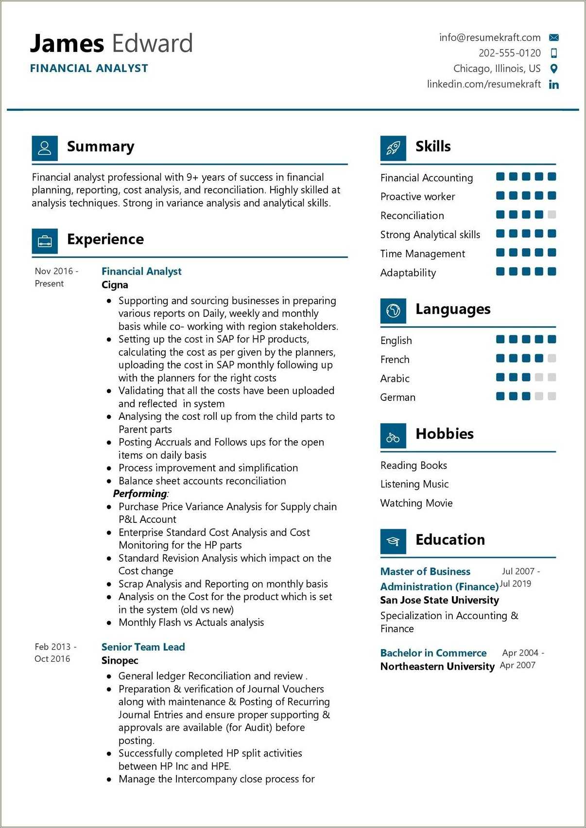 strong analytical skills resume