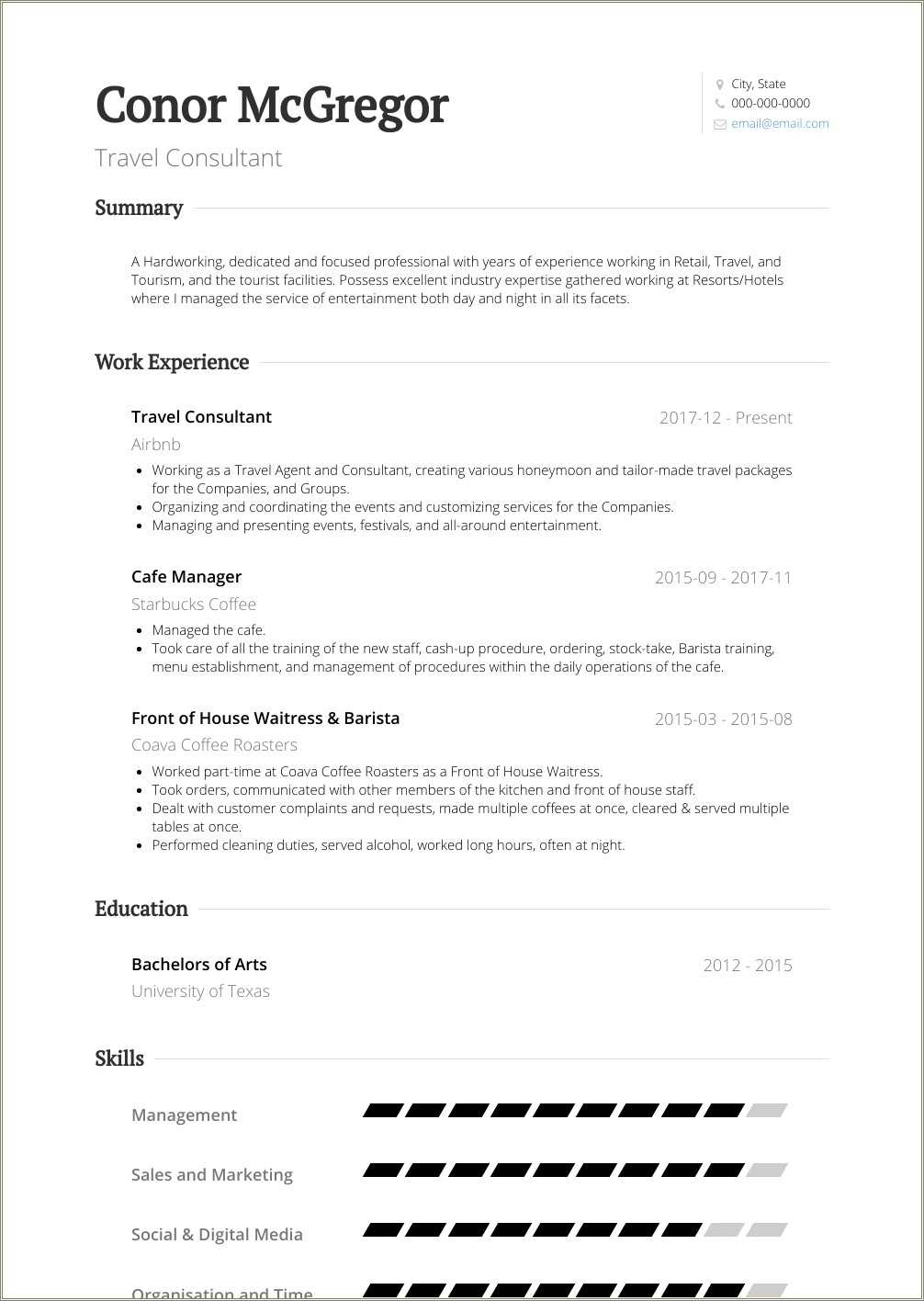 Entry Level Travel Agent Resume Sample Resume Example Gallery