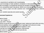 Sanitation Job Description For Resume