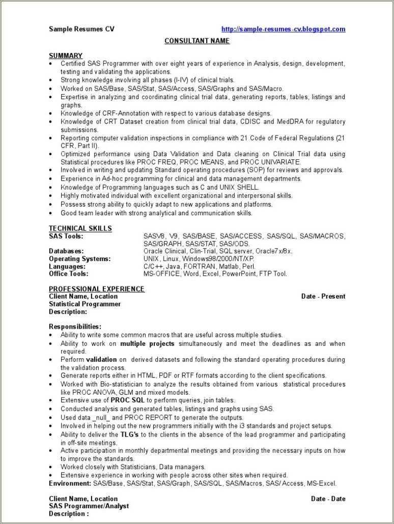 Sas sample resume for freshers resume example gallery
