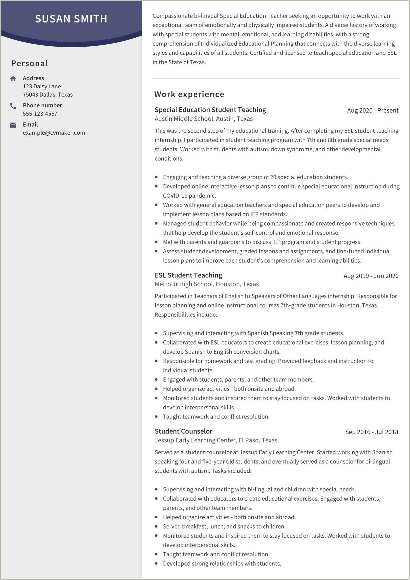 Secondary English Teacher Resume Example Resume Example Gallery
