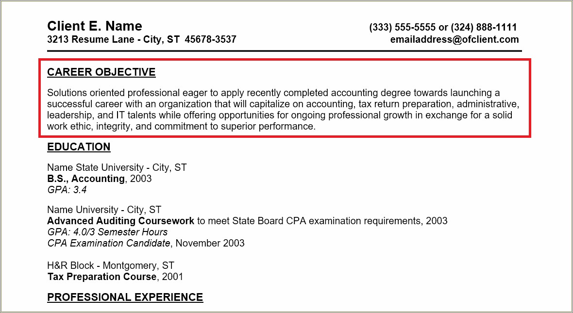 Seeking Opportunity To Resume Objective