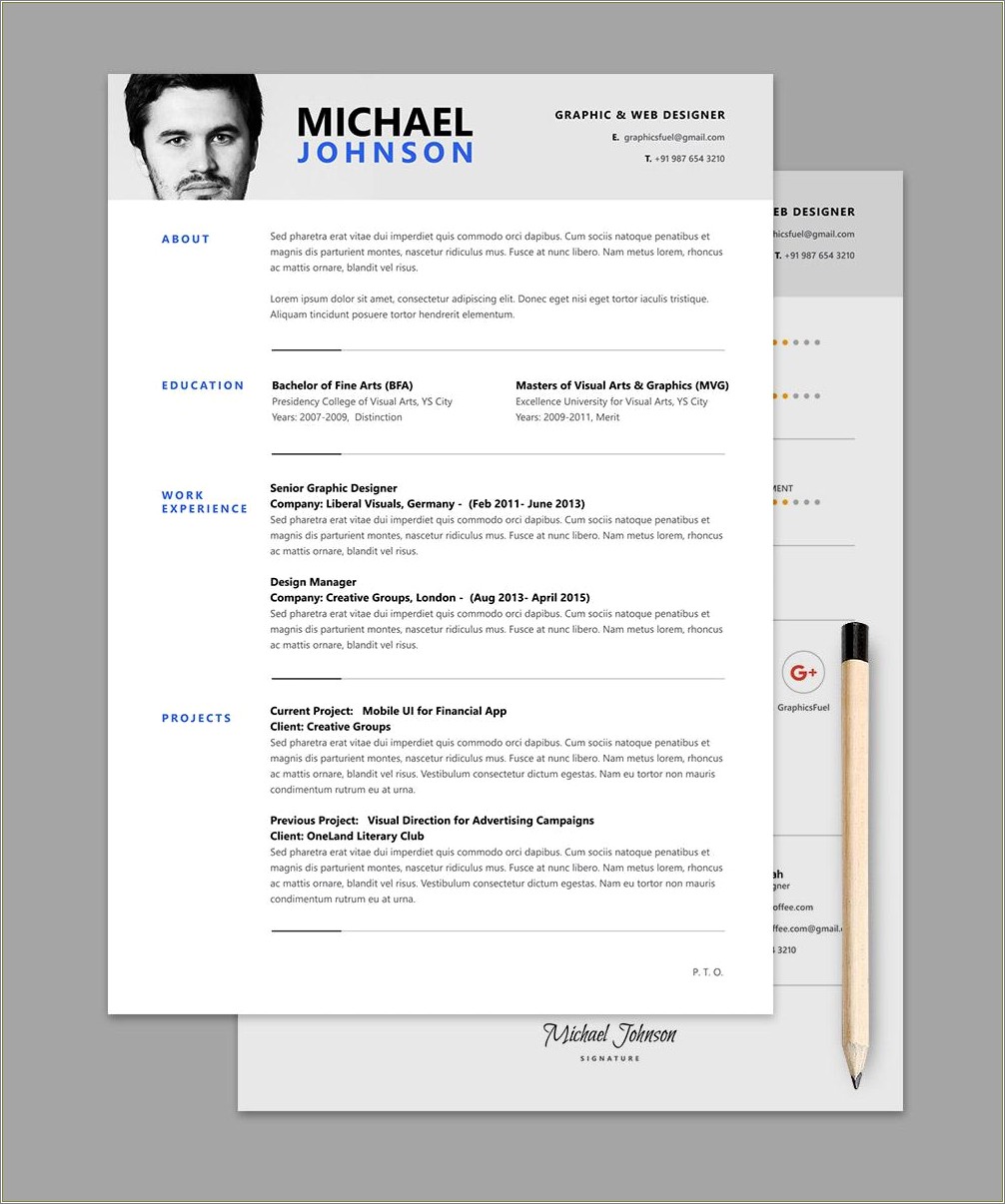 Simple resume template psd free resume example gallery