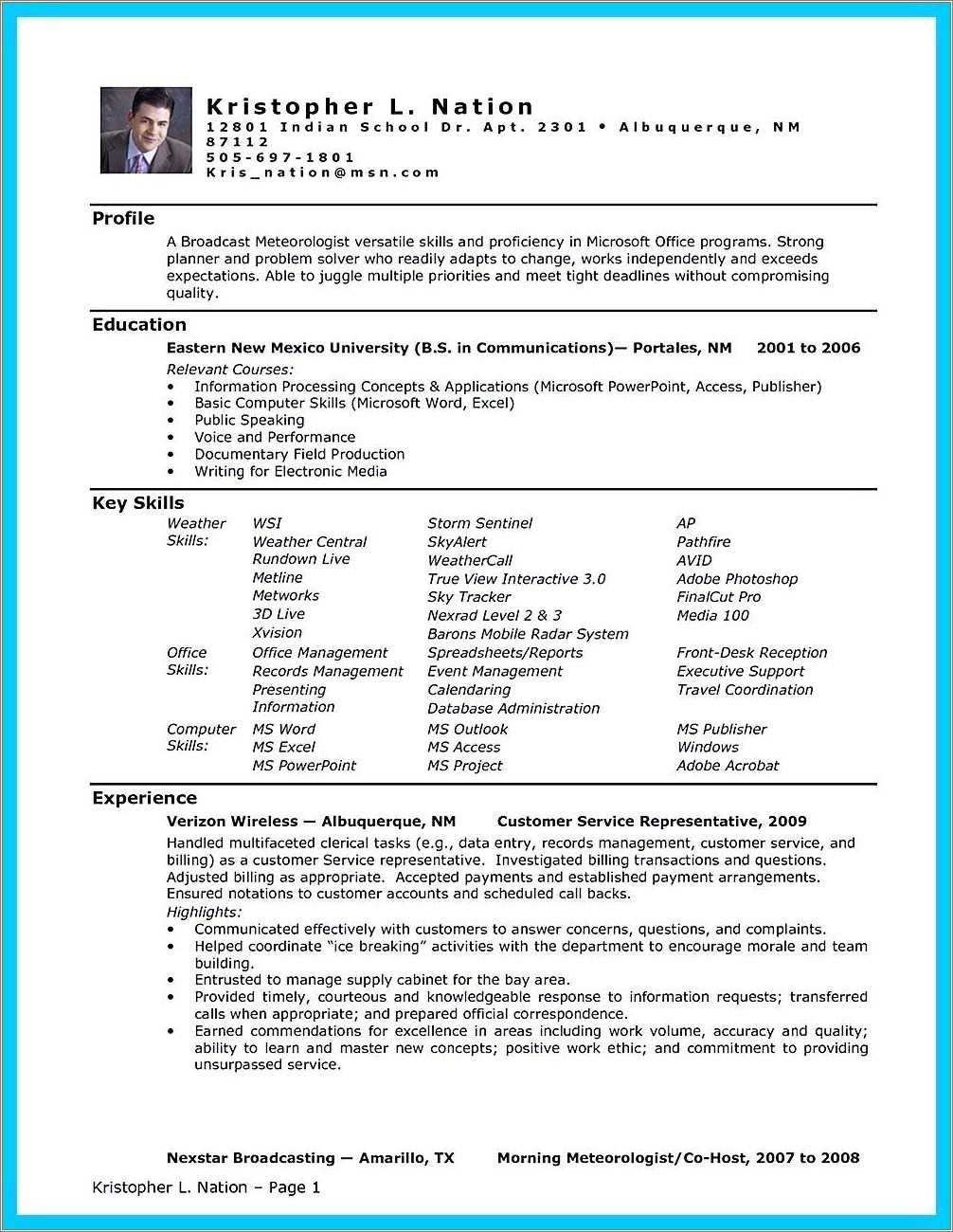 Skills For Adjunct Professor Resume