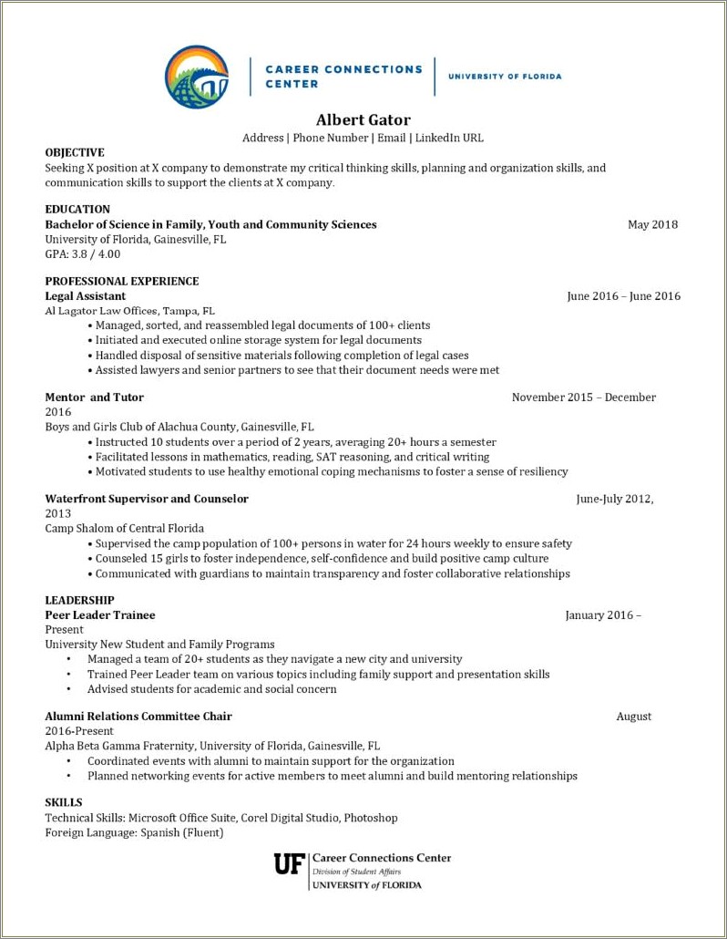Skills For Students On Resume