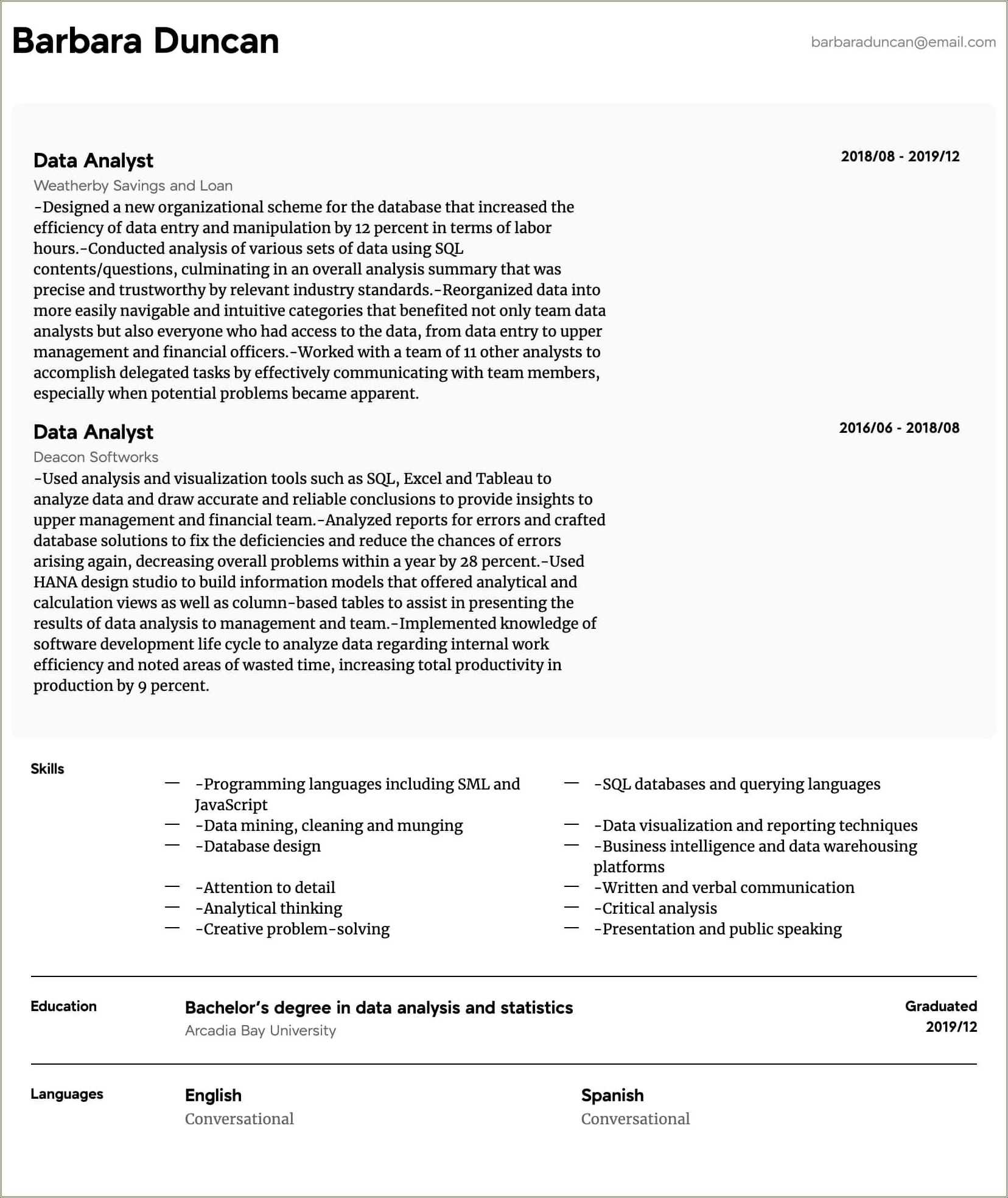 Sql Reporting Analyst Resume Sample