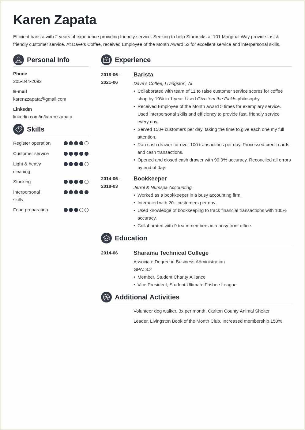 Starbucks Store Manager Resume Examples