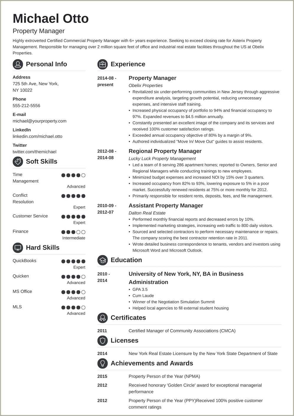 Student Housing Property Manager Resume Resume Example Gallery