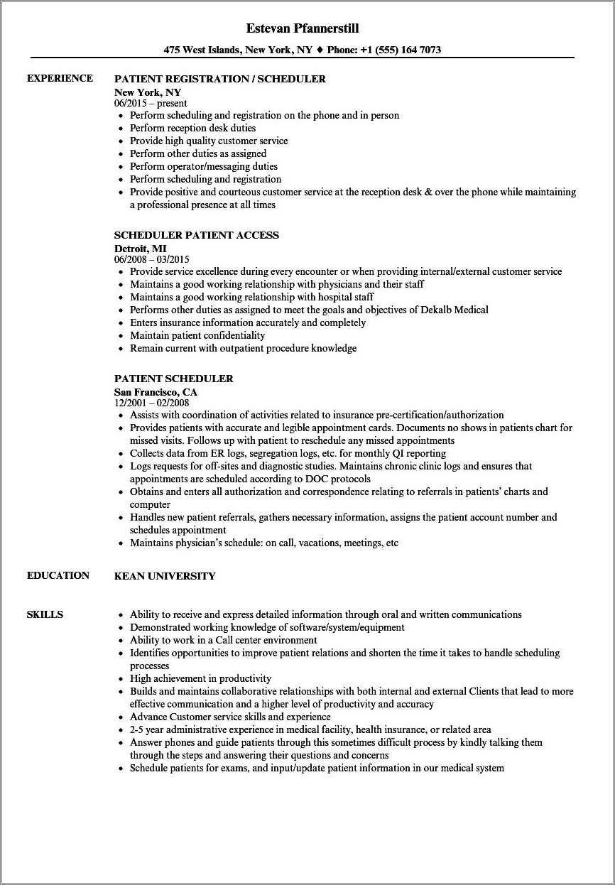 surgical-surgery-scheduler-resume-sample-resume-example-gallery