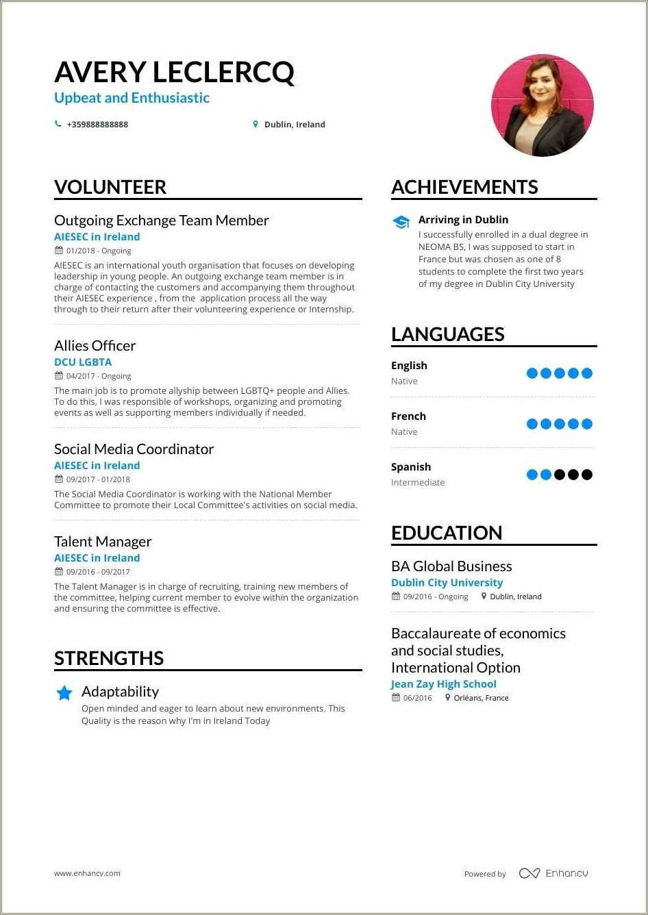 Team Community Service Resume Examples