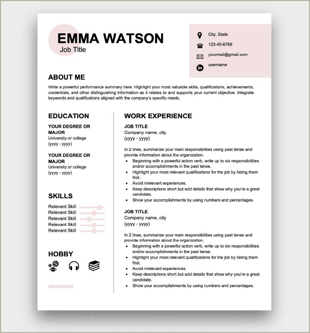 Tips For First Job Resume