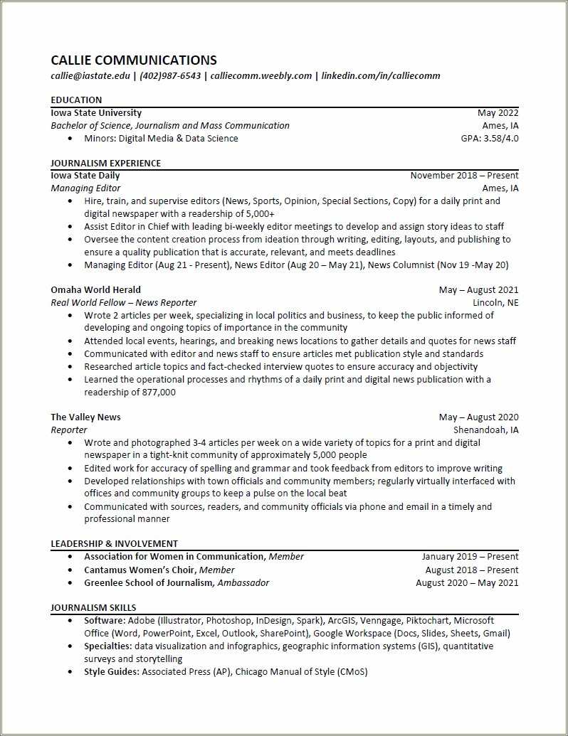 Uiowa Career Center Resume Examples