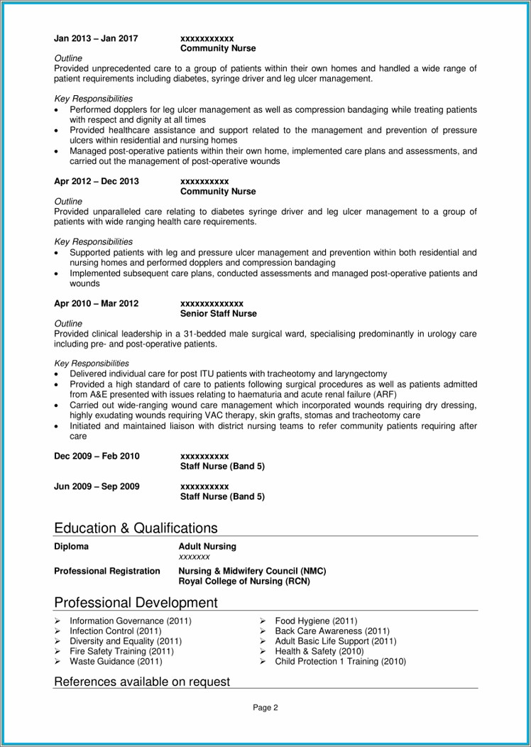 Urology Registered Nurse Resume Examples
