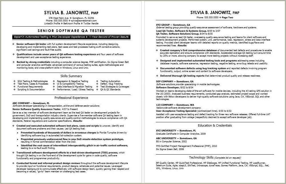 neoload testing sample resume
